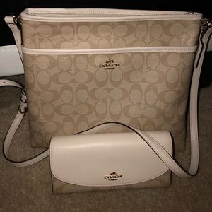 Coach Signature crossbody & matching wallet